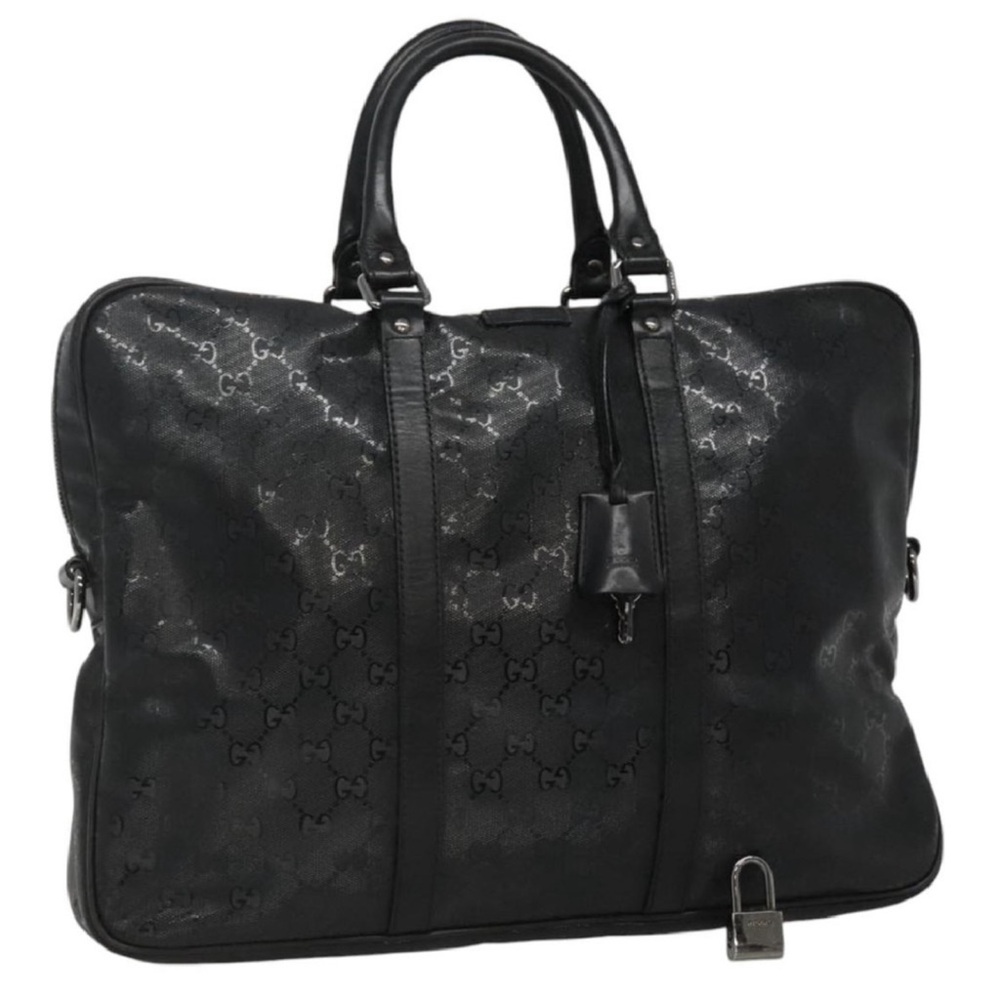 Gucci Black Leather Briefcase with Detachable Strap